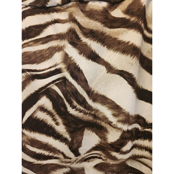 Chicos Animal Sally Sarong Faux Wrap Skirt Brown Sz 2 (12) Tiger Print Pull On - Picture 4 of 8